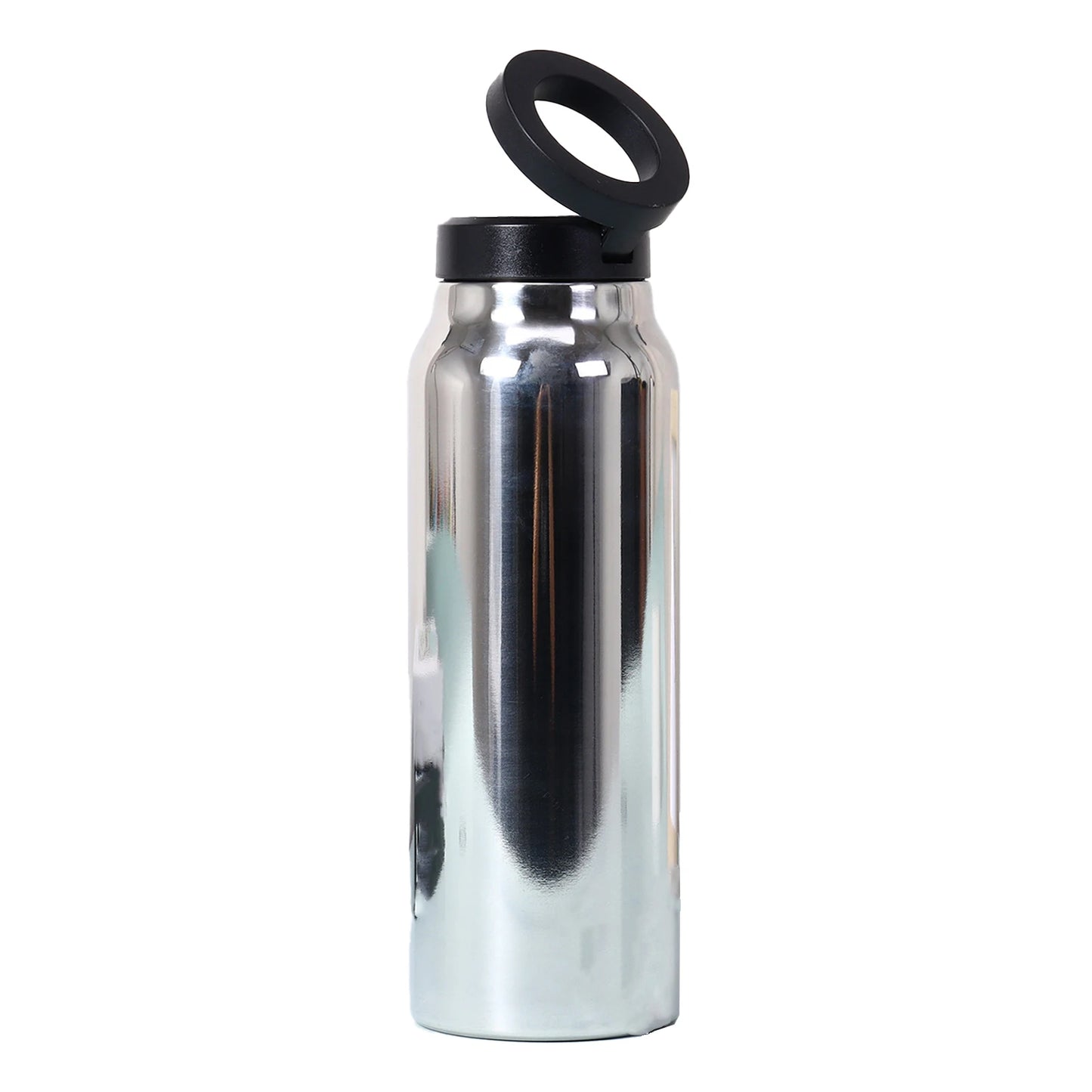 24Oz Insulated Water Bottle with Phone Mount Durable Leakproof Stainless Steel Sports Bottle for Outdoor Trip Household Camping