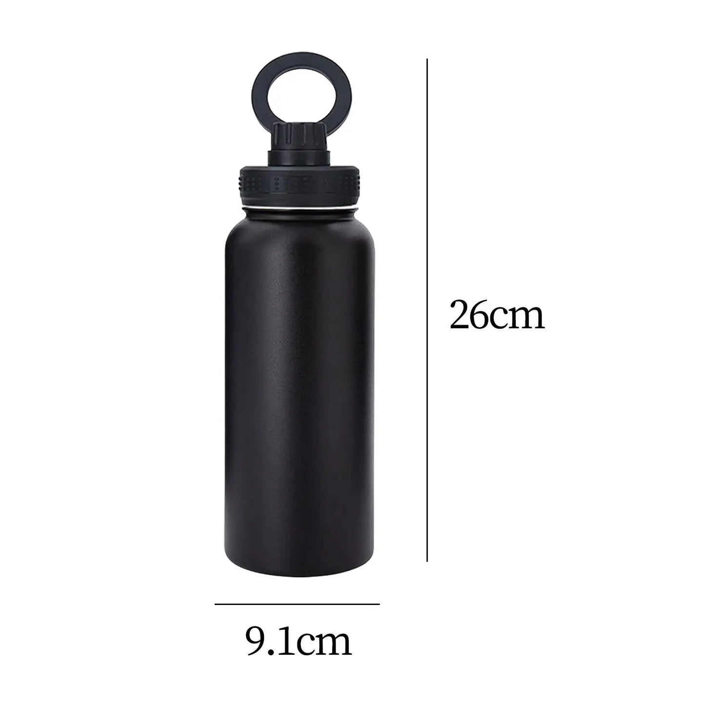 Insulated Water Bottle with Phone Mount Stainless Steel Double Layer Drinking Bottle Portable Kettle Sports Bottle for Camping