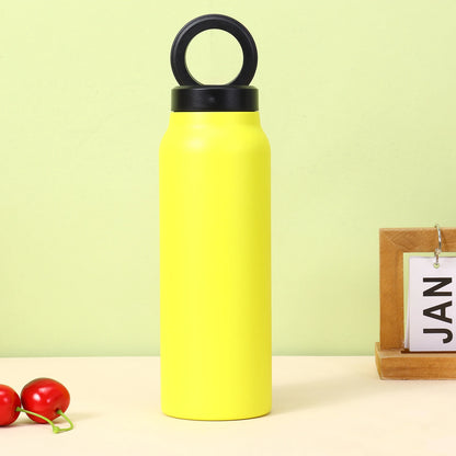 24Oz Insulated Water Bottle with Phone Mount Durable Leakproof Stainless Steel Sports Bottle for Outdoor Trip Household Camping