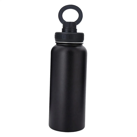 Insulated Water Bottle with Phone Mount Stainless Steel Double Layer Drinking Bottle Portable Kettle Sports Bottle for Camping